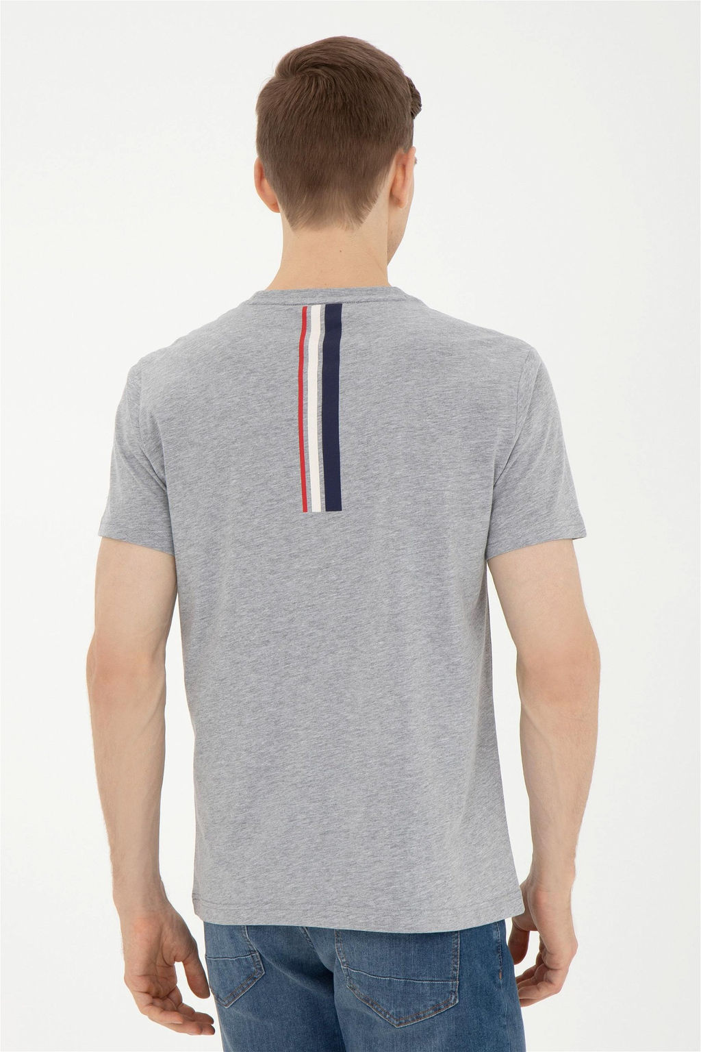 Мужская серая меланжевая футболка - U.s. polo assn фото 5