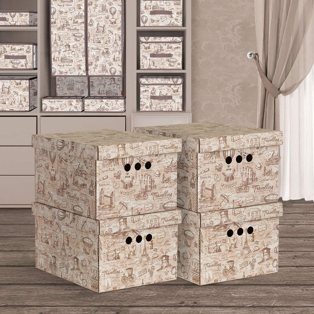 VAL TC-BCTN-4S Короб картонный, складной, малый, 25*33*18.5 см, набор 4 шт., TRAVELLING, шт