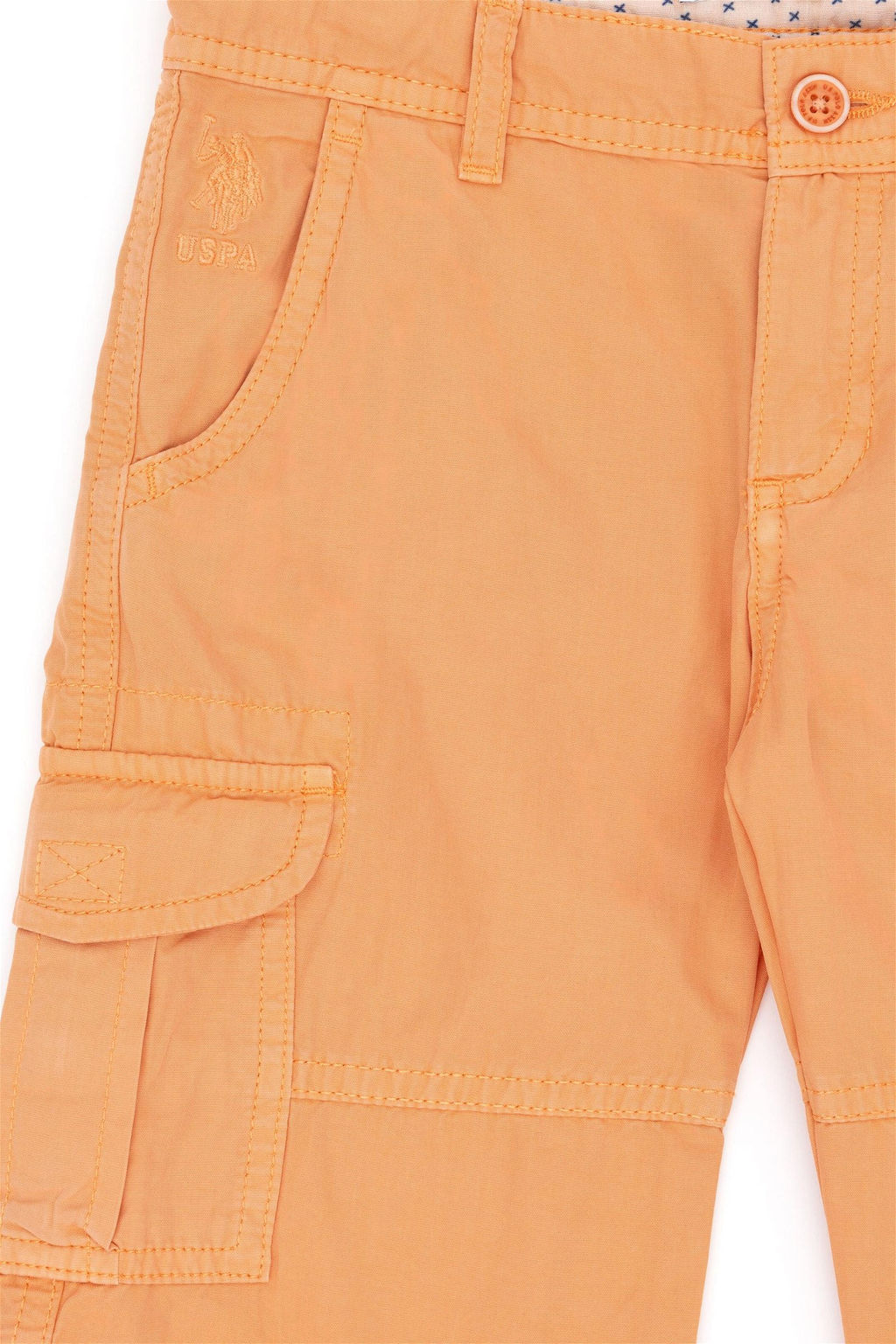 Оранжевые тканые шорты для мальчика - U.s. polo assn фото 3