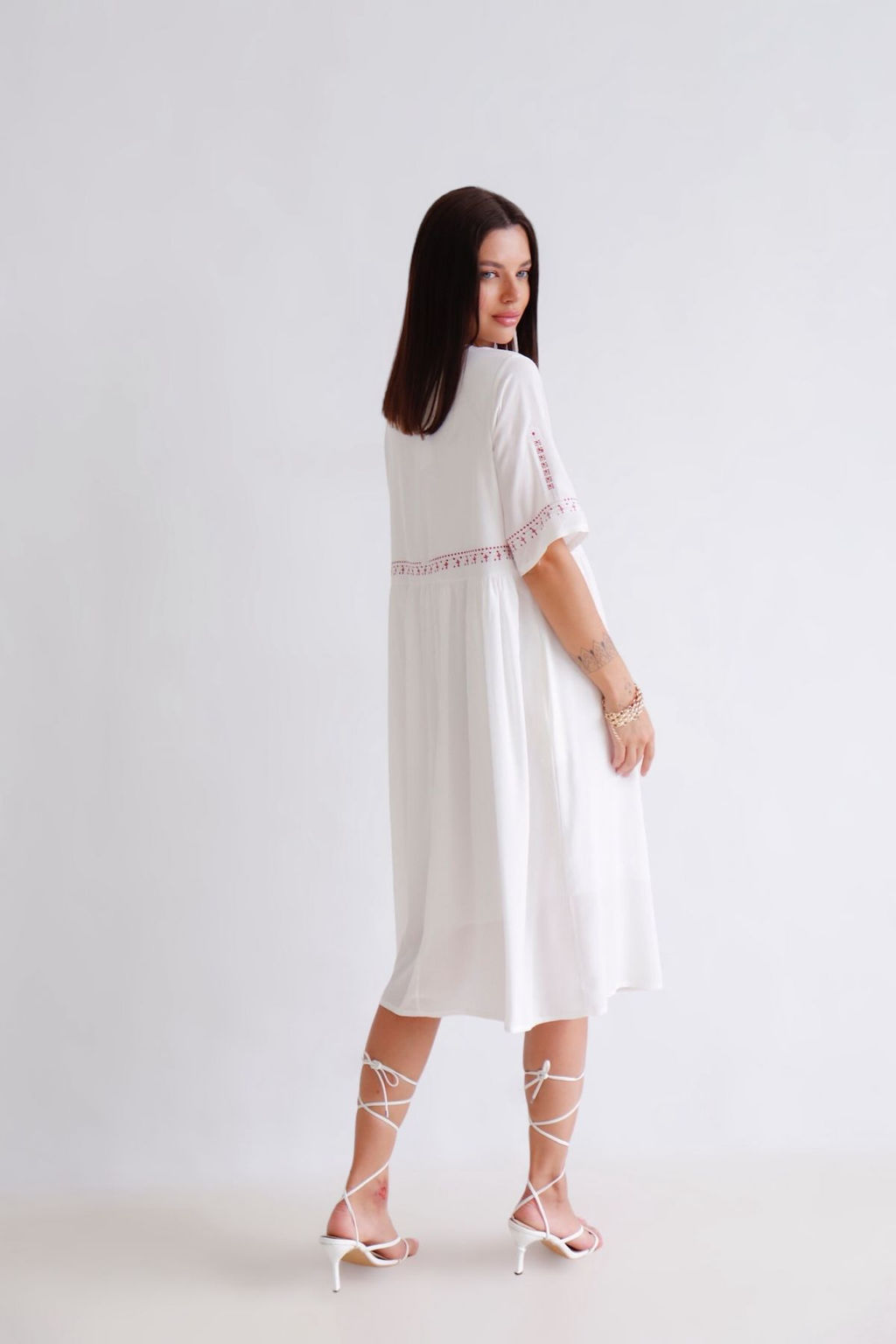 Martichelli Платье хлопковое белое  фото 3