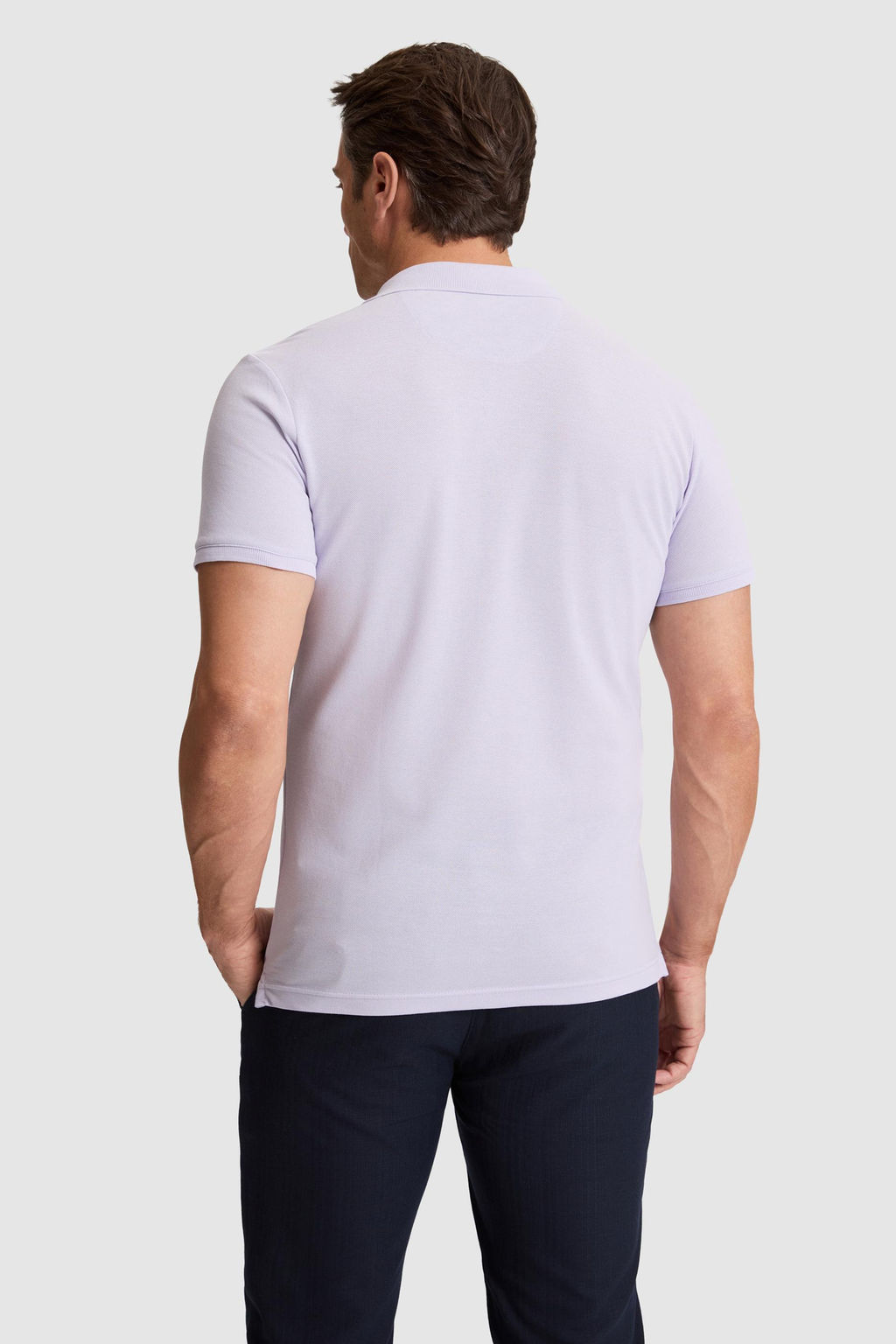 Erkek Lila Slim Fit Polo Yaka Basic Ti__rt