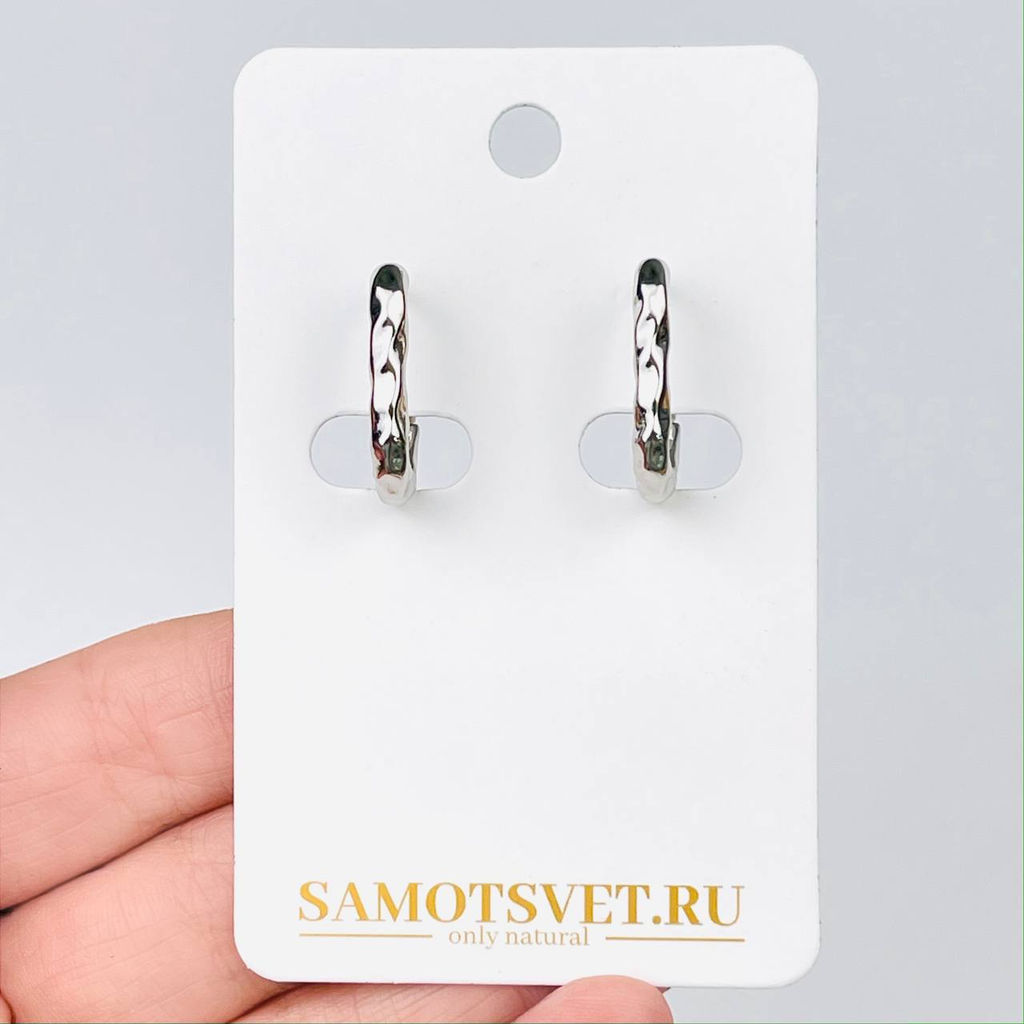 Швензы серьги "Конго" родированные