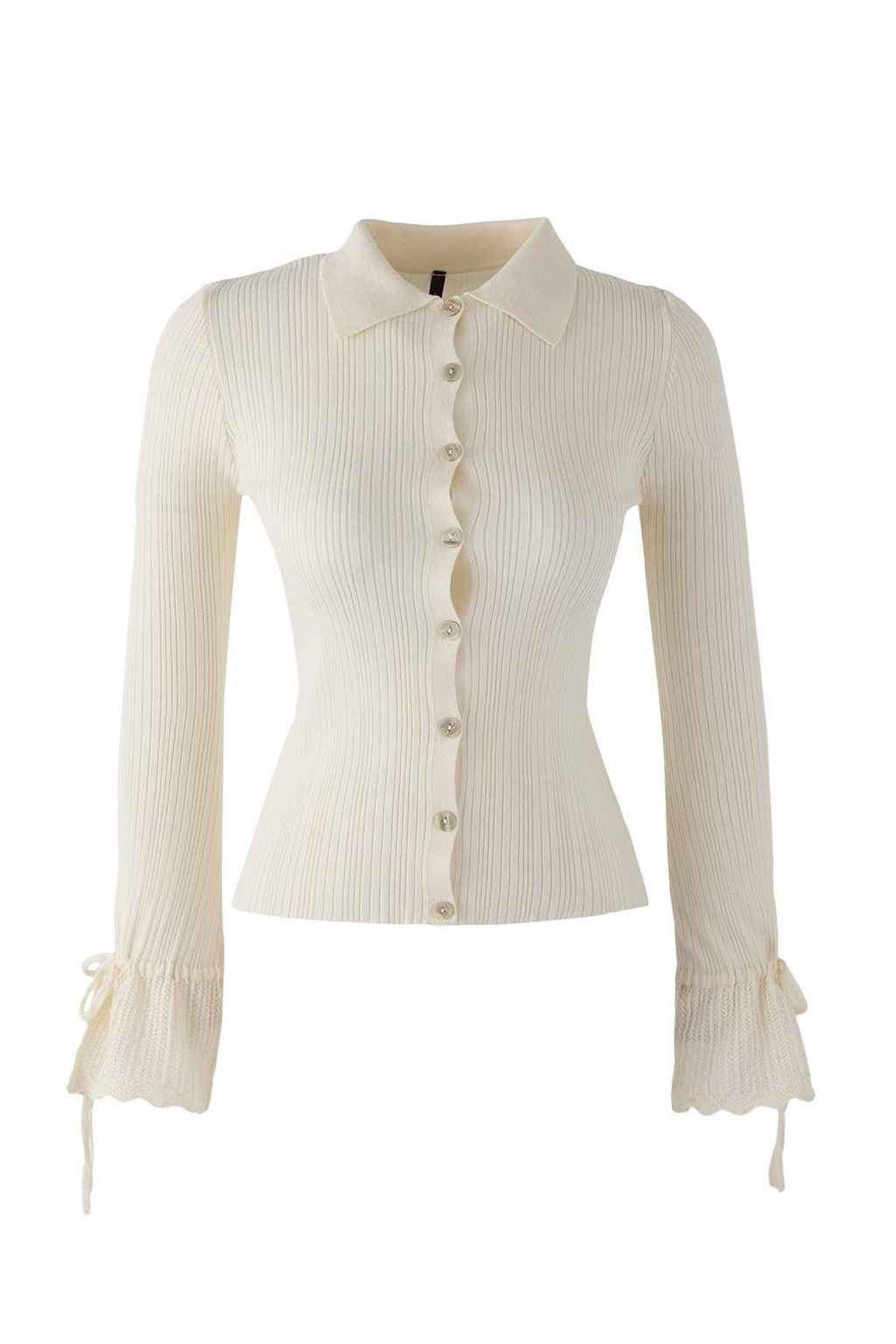 Ekru Merserize Gorunumlu Fitilli Polo Yaka Triko H?rka TWOAW26HI00111 - Trendyolmilla фото 12