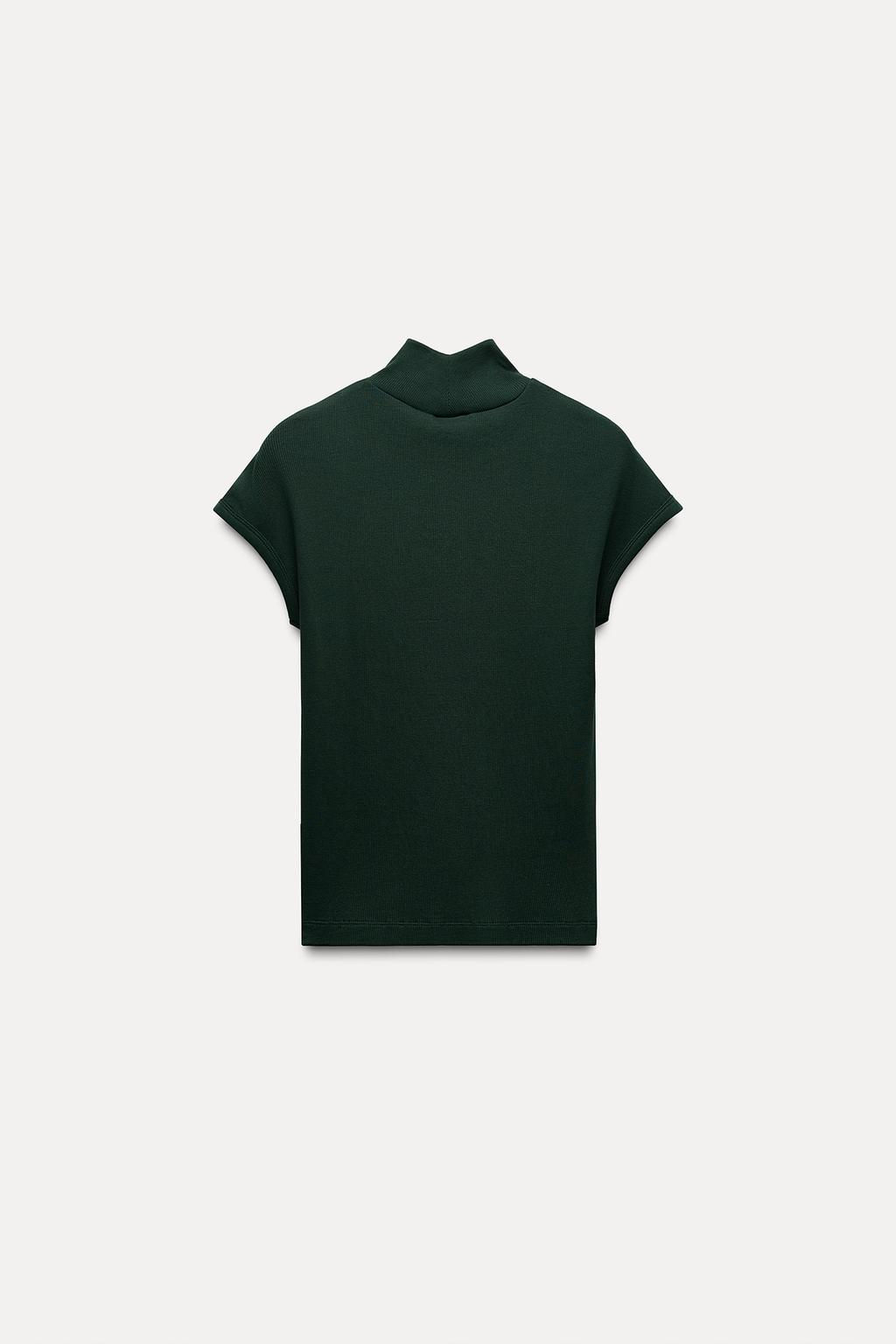 RIBBED HIGH NECK T-SHIRT - Zara фото 21