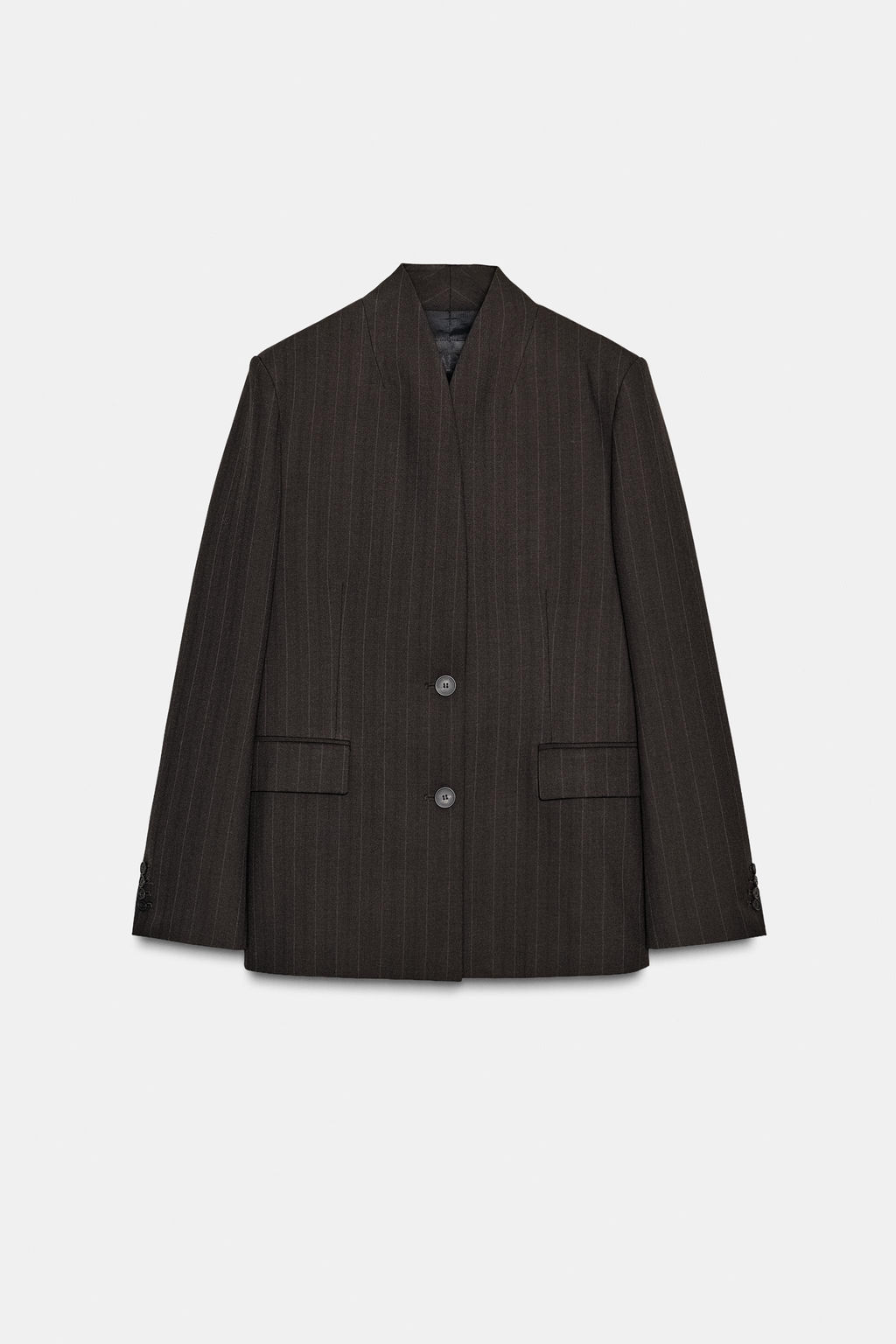 ZW COLLECTION LIMITED EDITION PINSTRIPE BLAZER WITH SCARF - Zara фото 4