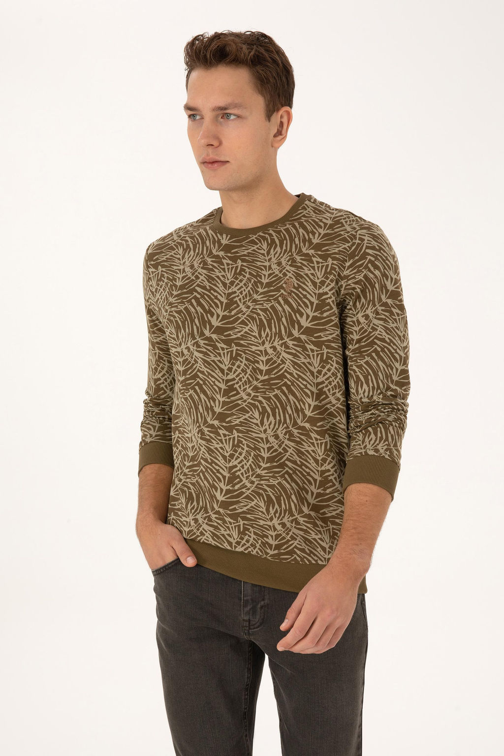 Erkek Haki Sweatshirt