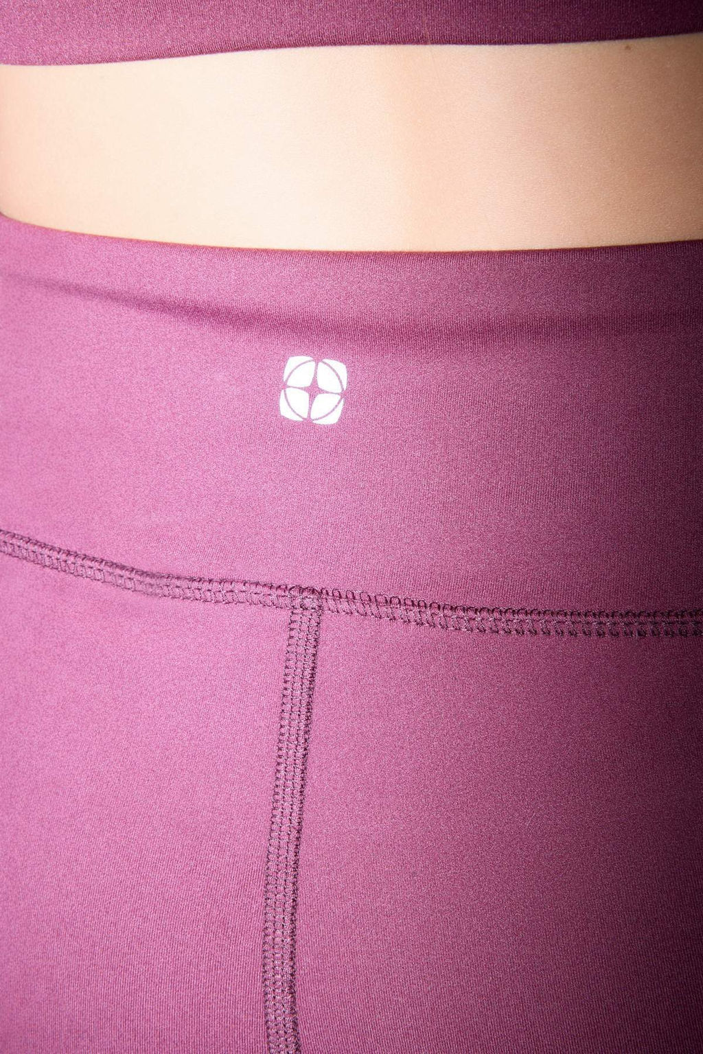 Bordo F?rcal? Soft Kumas Reflektor Bask?l? Ispanyol Paca Yoga Orme Spor Tayt THMAW24TY00066