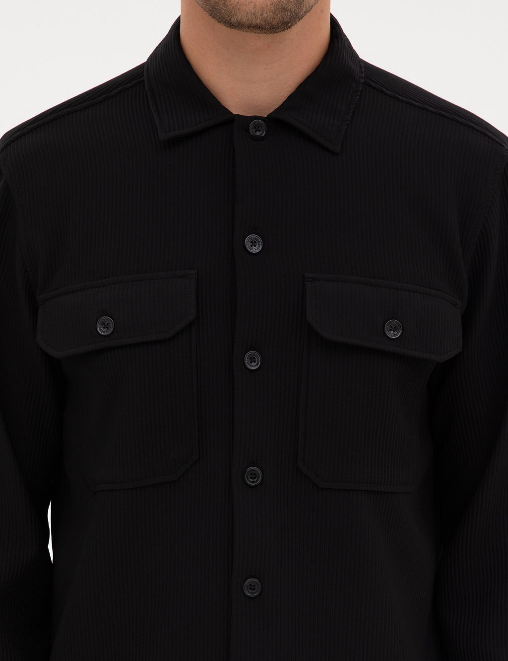 Siyah Comfort Fit Uzun Kollu G_mlek Ceket
