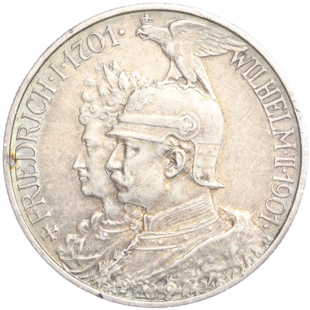2 марки 1901 года Германия (Пруссия) 200 лет Пруссии