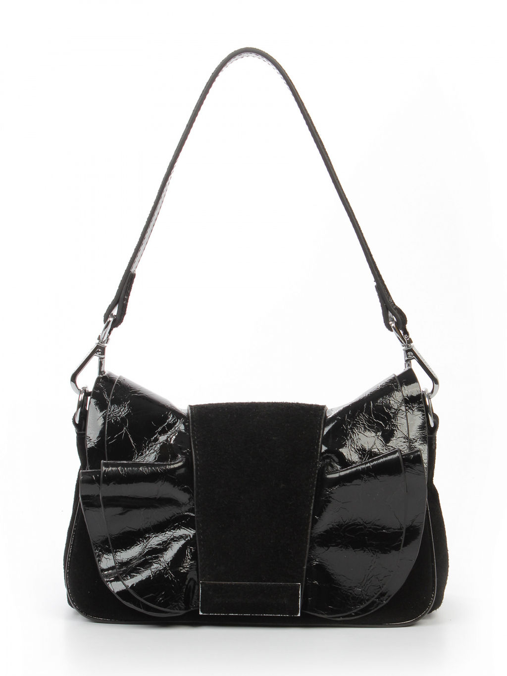 LACCOMA сумка Y2298-2-черный натуральная замша, натуральная кожа полиэстер