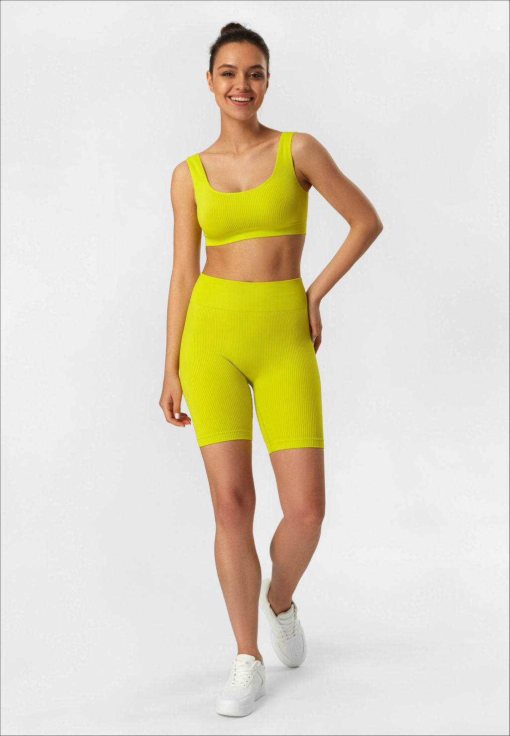 TEKSA Шорты женские высокая талия WHS 001 yellow