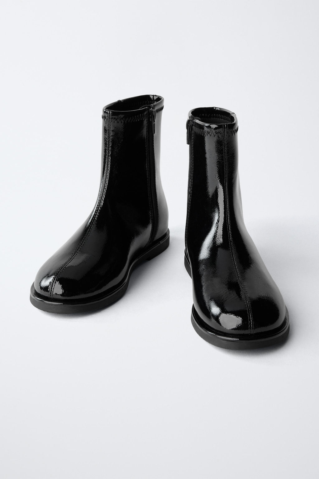 PATENT ANKLE BOOTS