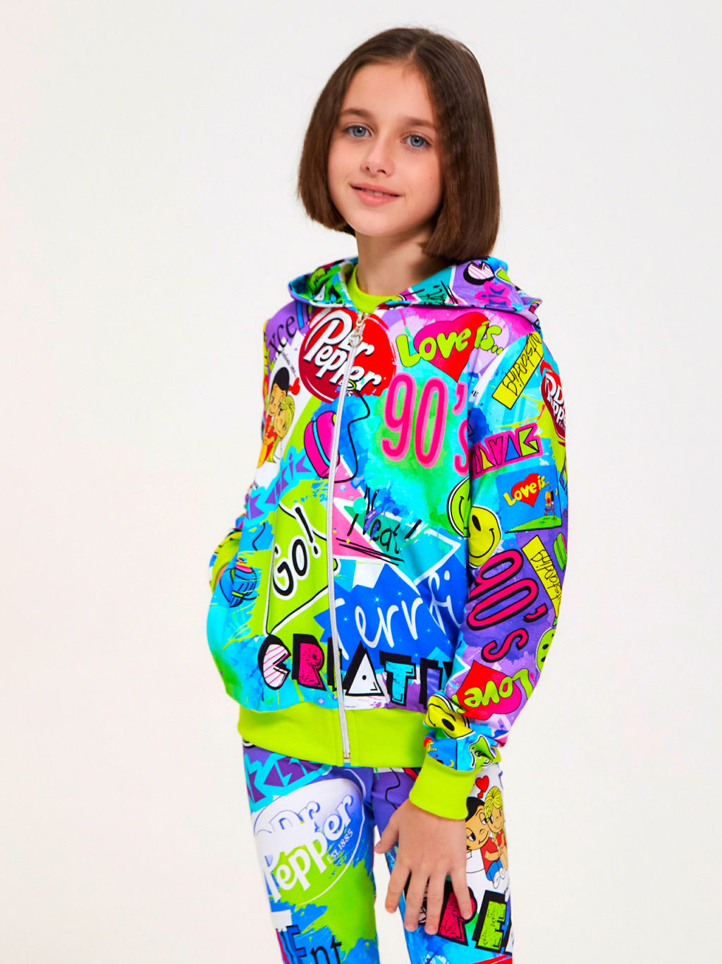 Толстовка "Лето",лайм-креатив