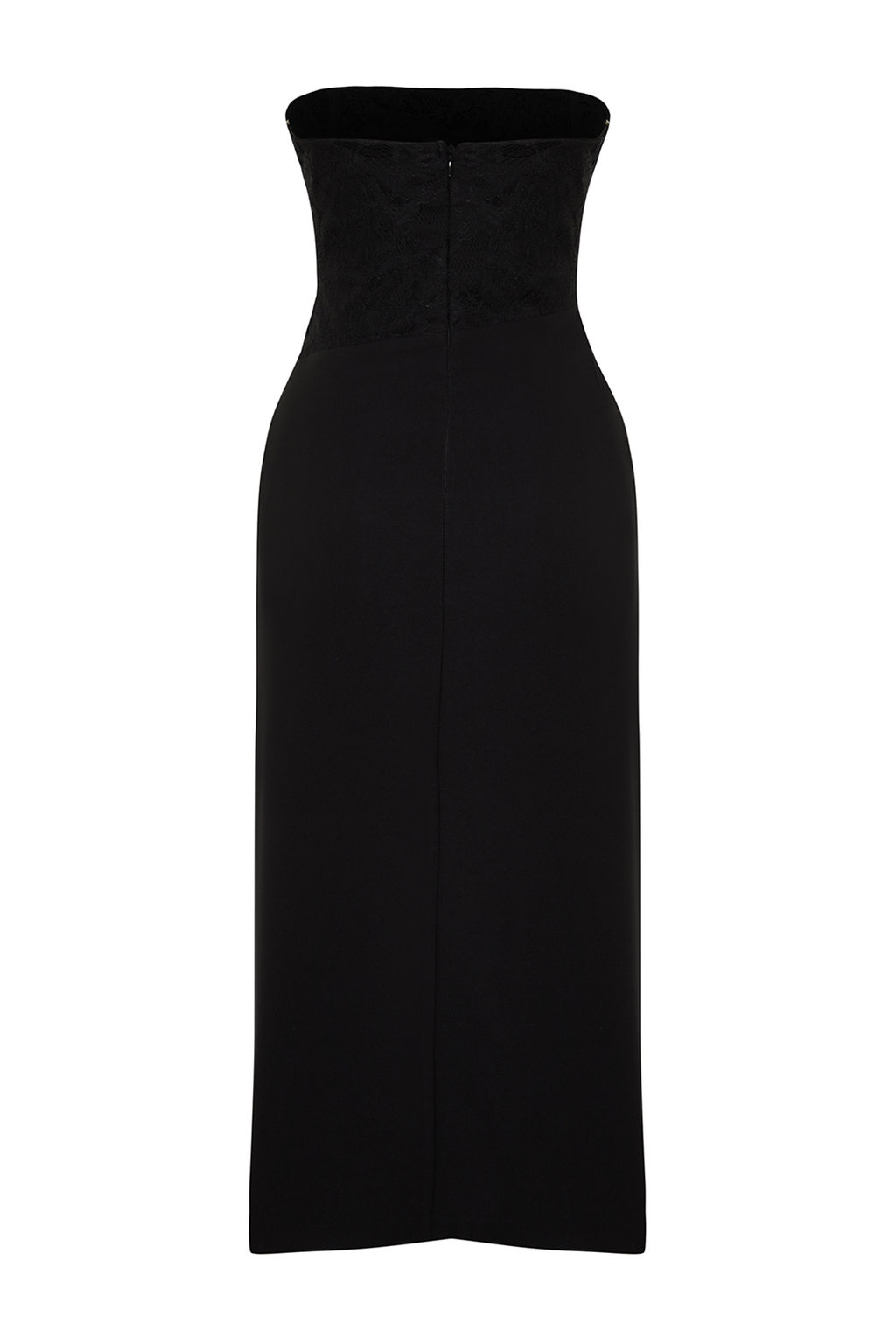 Siyah Dantel Detayl? Dokuma S?k Abiye Elbise TPRSS24EL00182 - Trendyolmilla фото 8