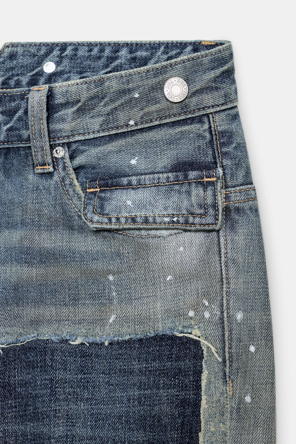 TRF LOW-RISE RIPPED PATCH JEANS - Zara фото 6