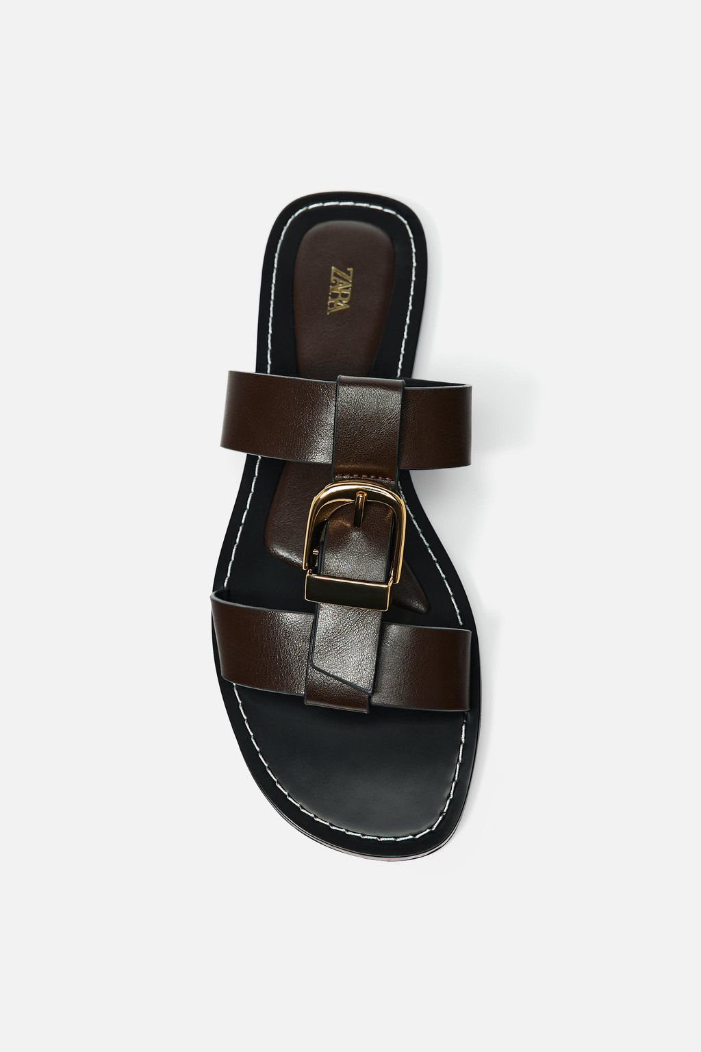 DOUBLE-STRAP FLAT SANDALS WITH BUCKLE - Zara фото 18