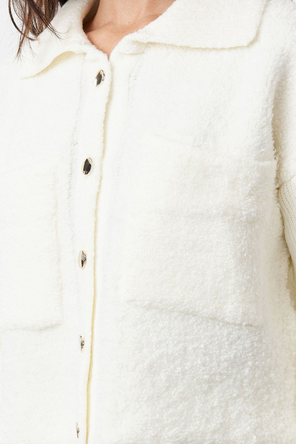 TRENDYOLMILLA Kemik Buklet Polo Yaka Mont Gorunumlu Triko H?rka TWOAW25HI00076  фото 4