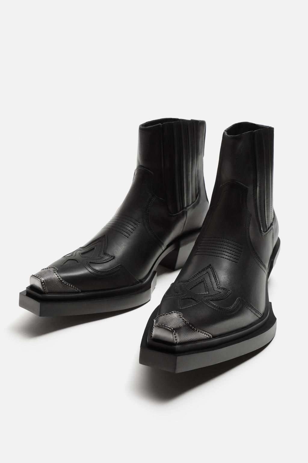 LEATHER COWBOY BOOTS - LIMITED EDITION - Zara фото 7