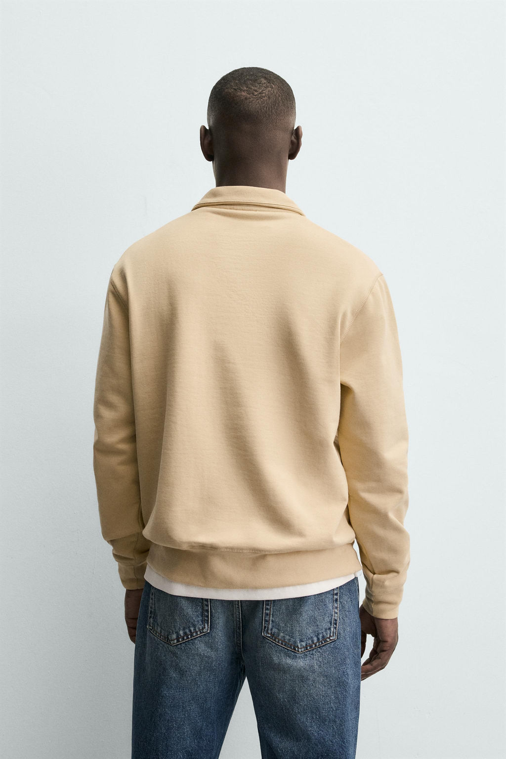 SUDADERA CUELLO CREMALLERA B?SICA / paja - Zara фото 3