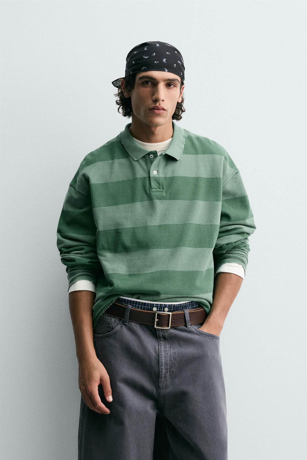 WASHED STRIPED PIQU_ POLO SHIRT - Zara фото 9