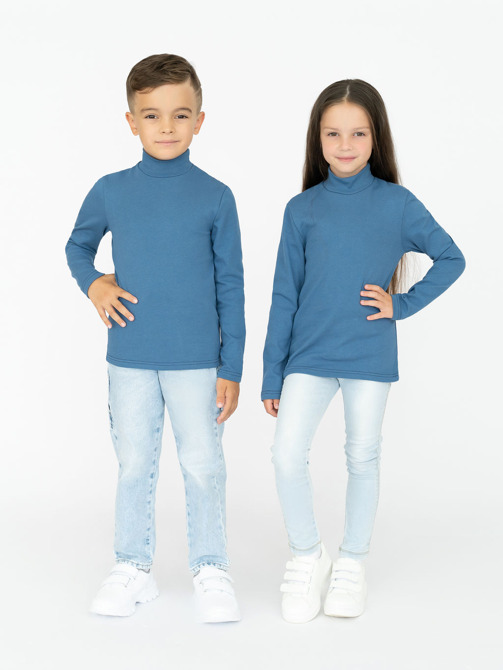 Джемпер-водолазка джинс 645 (122, 64)