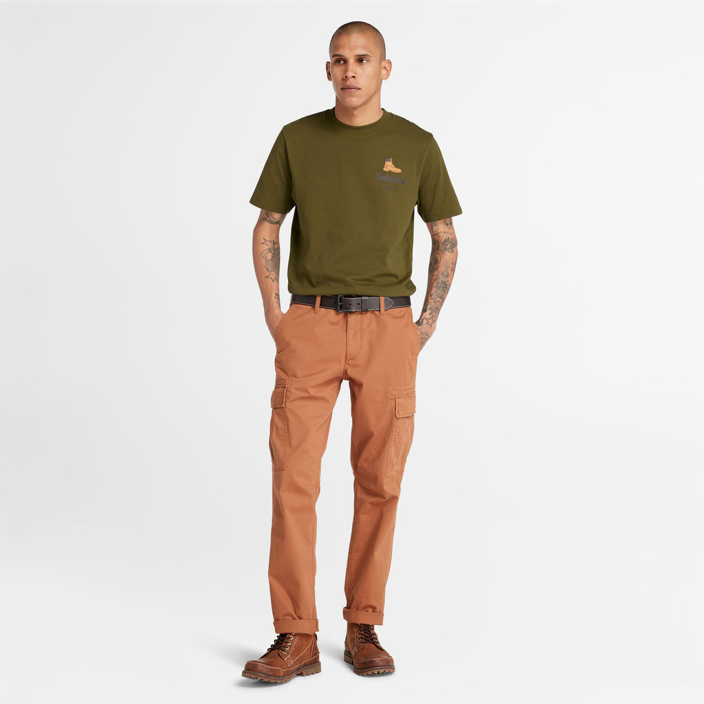 Футболка Timberland T-Shirt Boot Small Logo Regular оливковая  фото 2