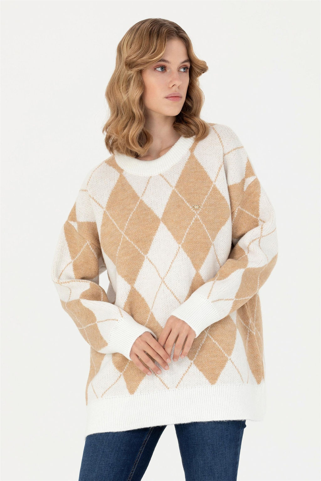 Женский кремовый свитер с круглым вырезом Неожиданная скидка в корзине - U.s. polo assn фото 3