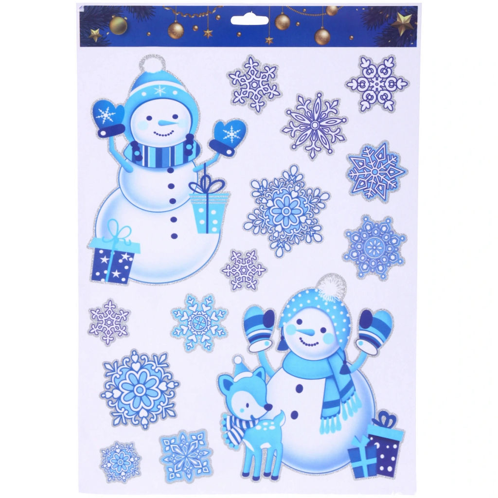 Цена за 4 шт. Наклейка на стекло "Волшебная зима" 41*19 см, микс