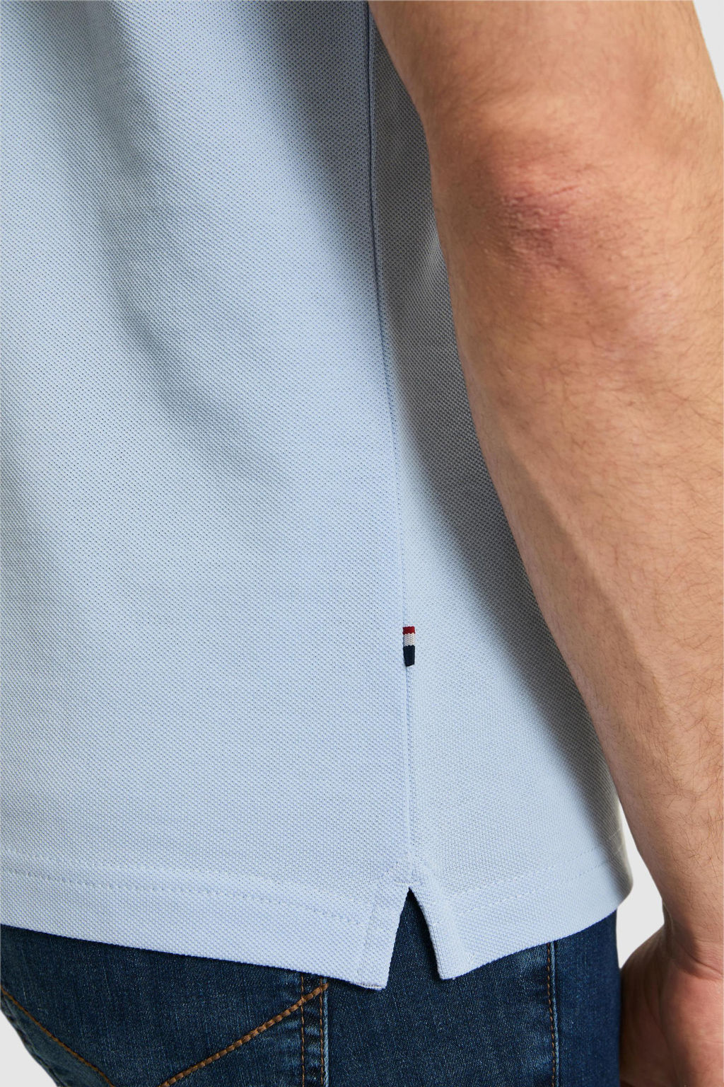 Erkek Regular Fit A__k Mavi Polo Yaka Basic Ti__rt
