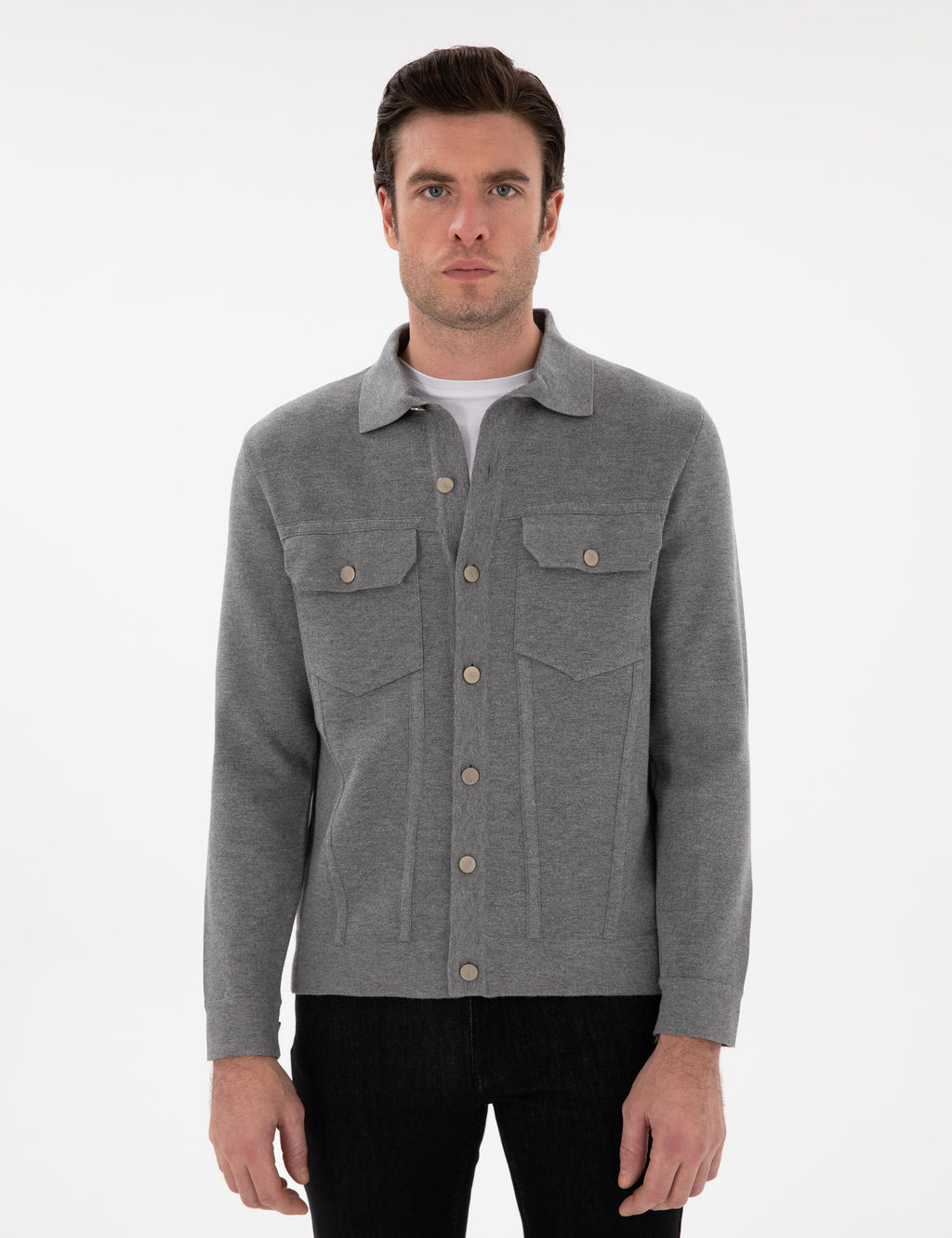 Серый обычный посадка в трикотаж кардиган - Cacharel фото 3