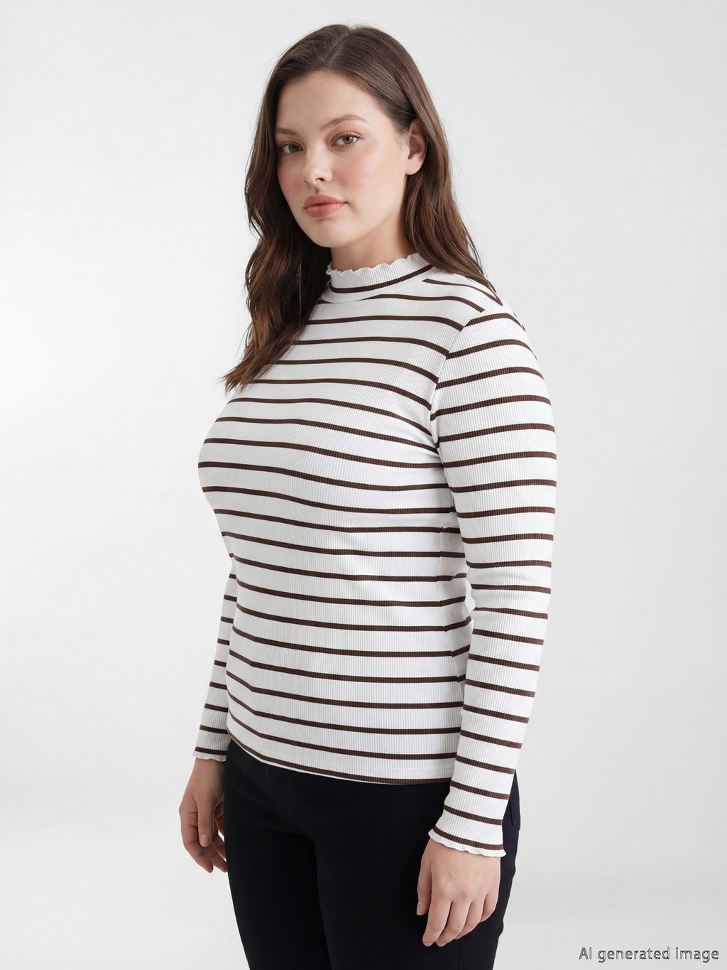 Dik Yaka ?izgili Kad?n Body