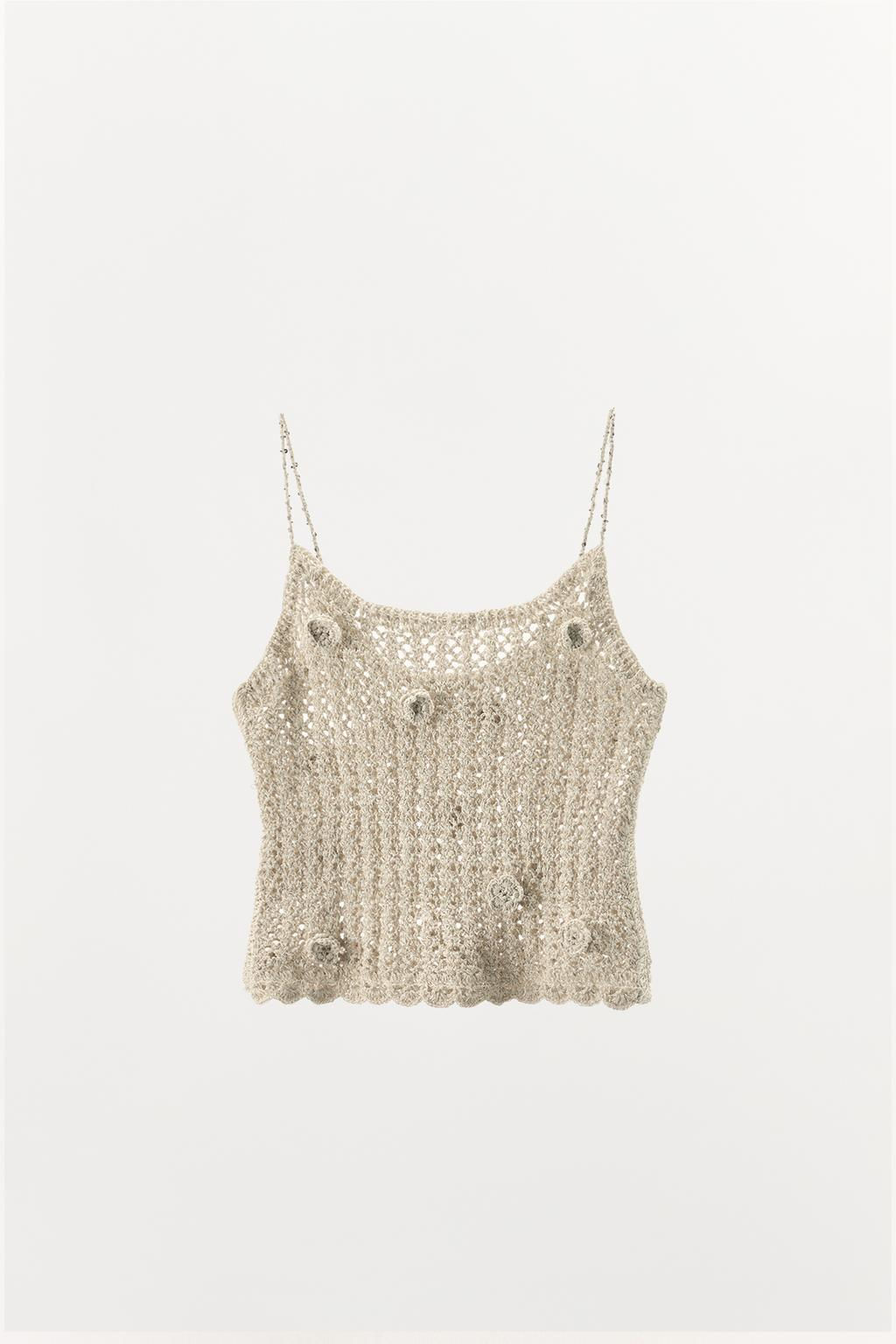 LIMITED EDITION CROCHET TOP WITH RAISED FLOWERS - Zara фото 5
