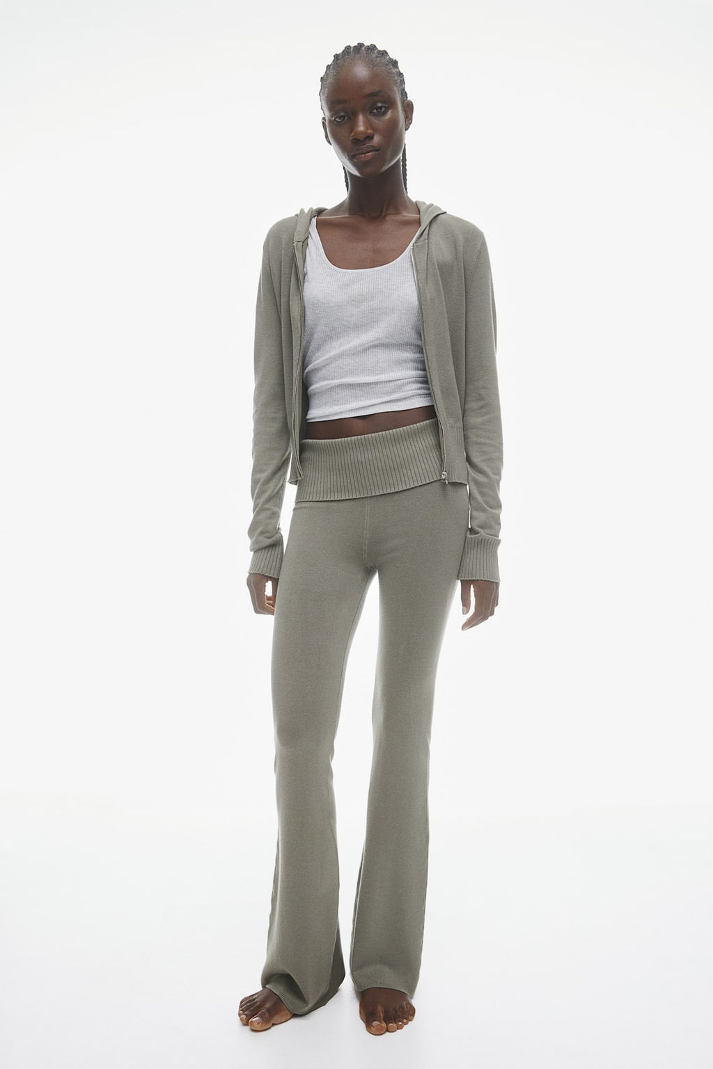 Chaqueta en punto fino con capucha y cremallera - H&m фото 2