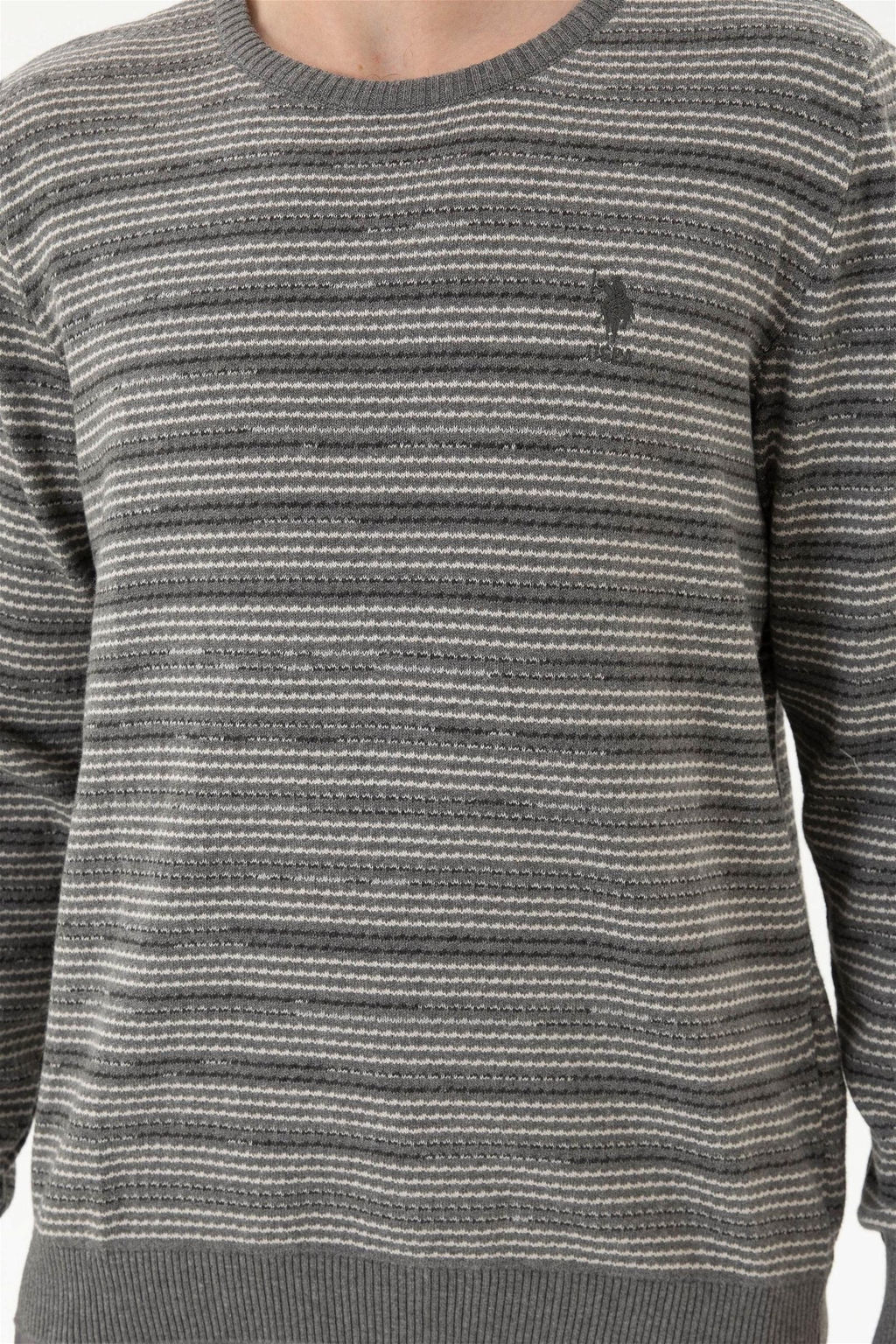 Мужской серый меланжевый свитер - U.s. polo assn фото 6