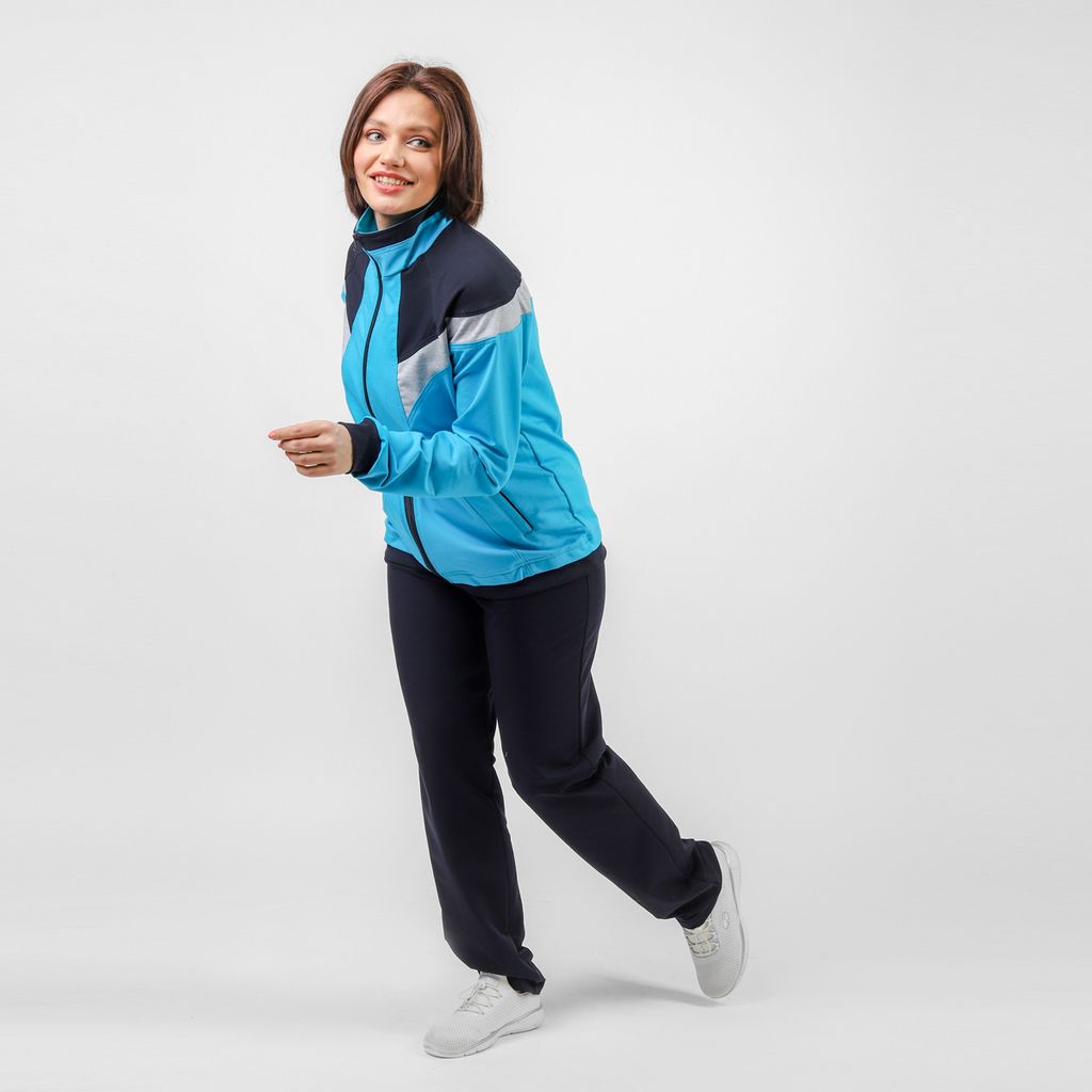 RODOS Спортивный костюм женский весна/лето М-172/1 Ментол/Синий  фото 35