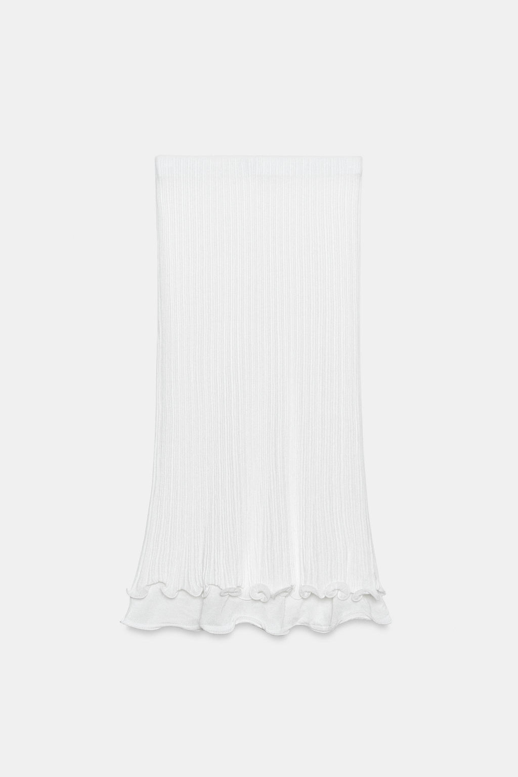 FALDA MIDI PUNTO DOBLE CAPA / Blanco - Zara фото 7