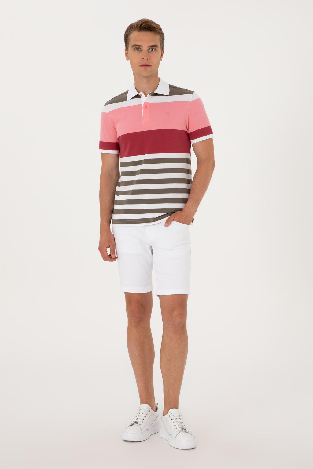 Erkek Regular Fit Polo Yaka Pembe Ti__rt Sepette S_rpriz _ndirim - U.s. polo assn фото 4