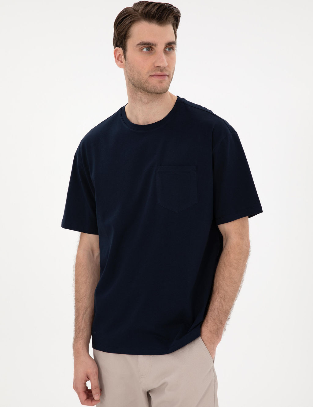 Lacivert Comfort Fit Basic Ti__rt - Pierre cardin фото 3