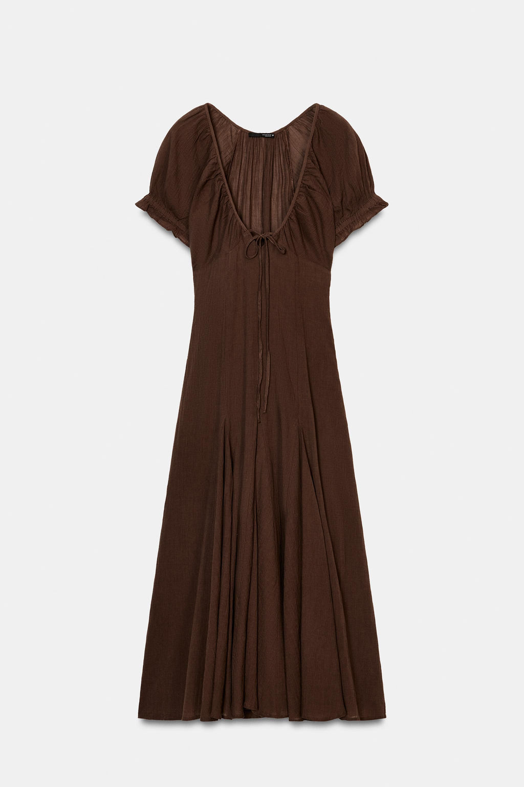 CHIFFON GODET MIDI DRESS - Zara фото 7