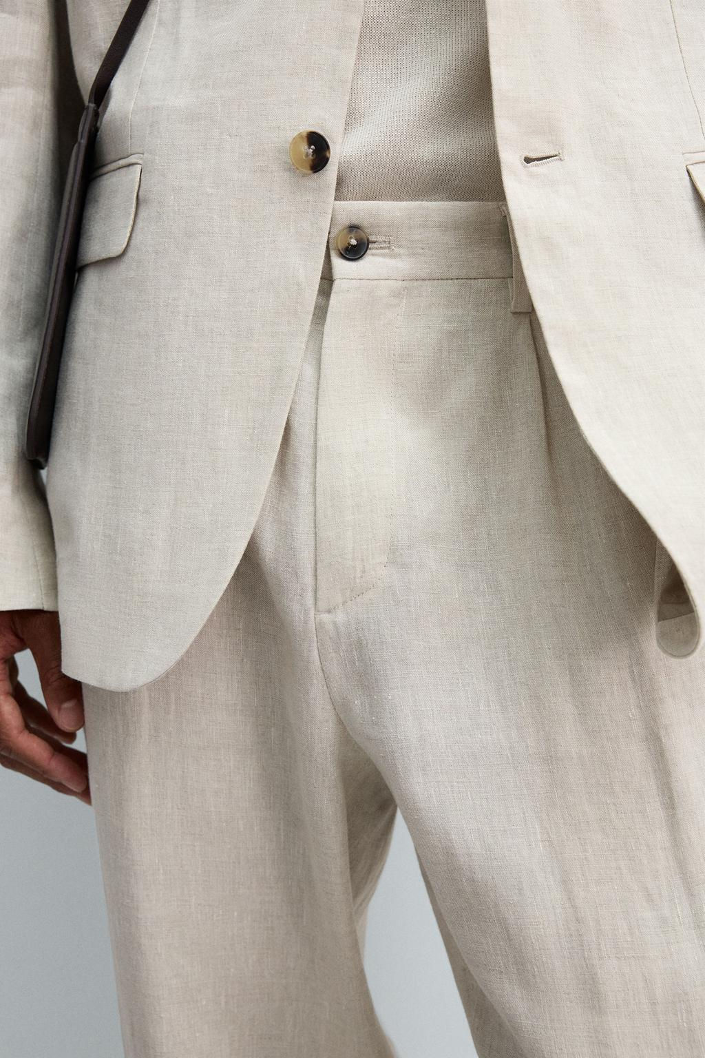100% LINEN SUIT TROUSERS - Zara фото 6