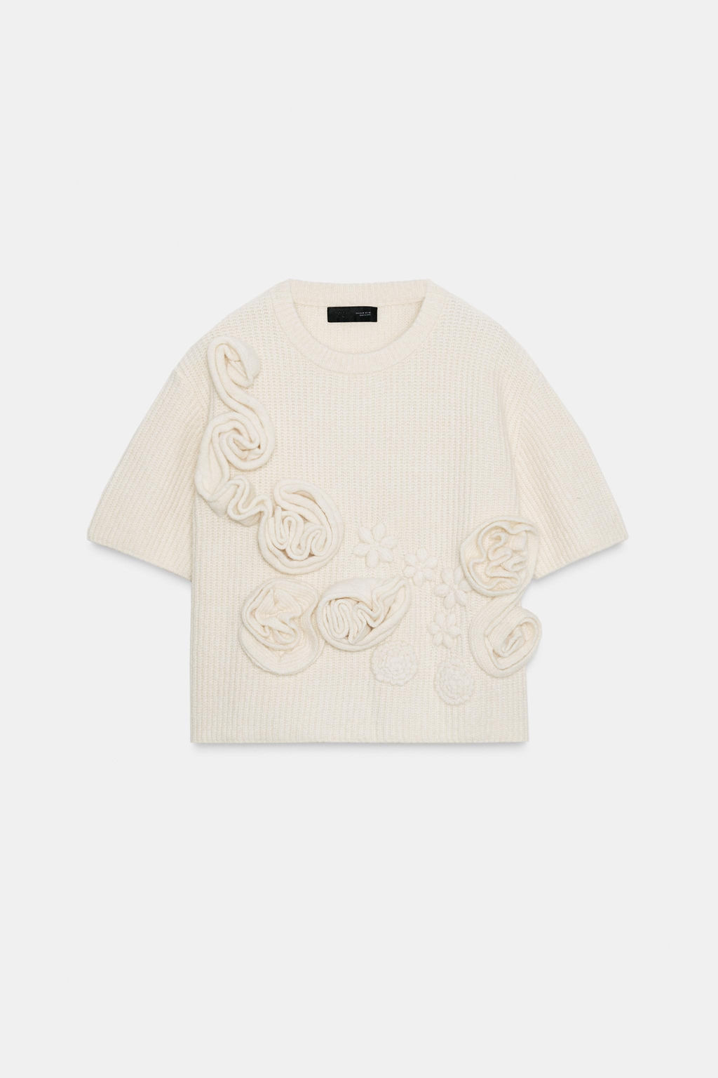 KNITTED TEXTURED FLORAL JUMPER - Zara фото 6