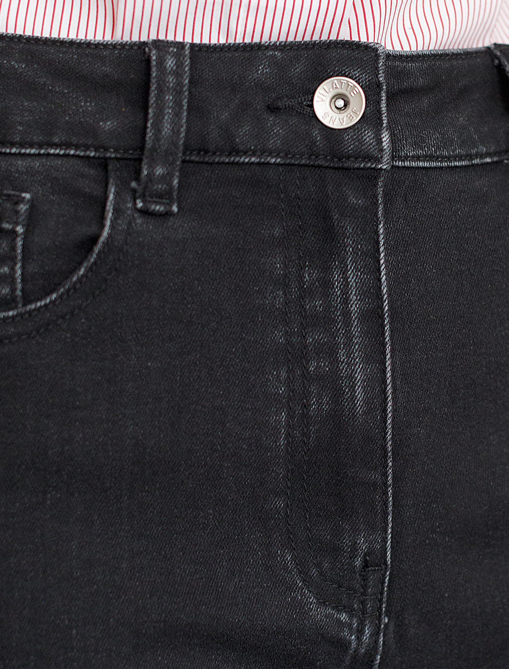 Шорты джинсовые vilatte D58.031 эластичный деним черный фото 3