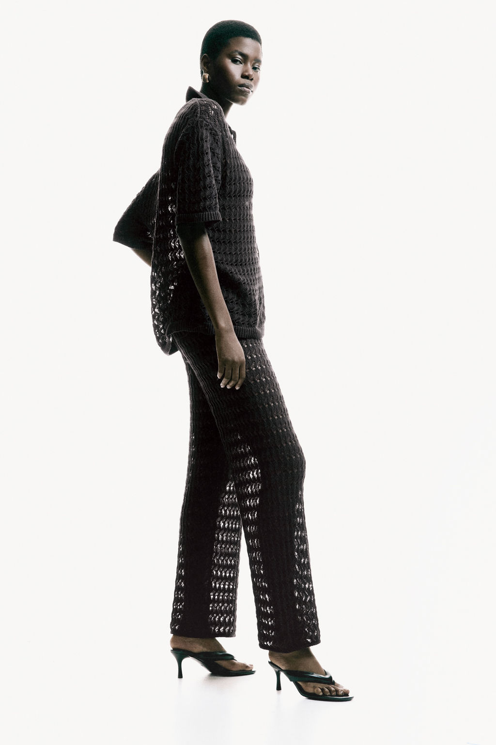 Pantal?n de algod?n efecto crochet - H&m фото 3