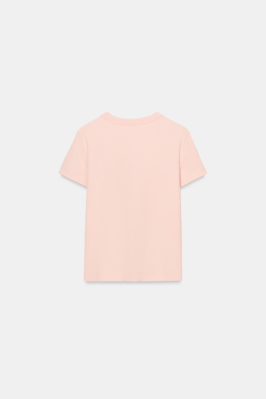 CAMISETA INTERLOCK MANGA CORTA / Rosa pastel - Zara фото 6