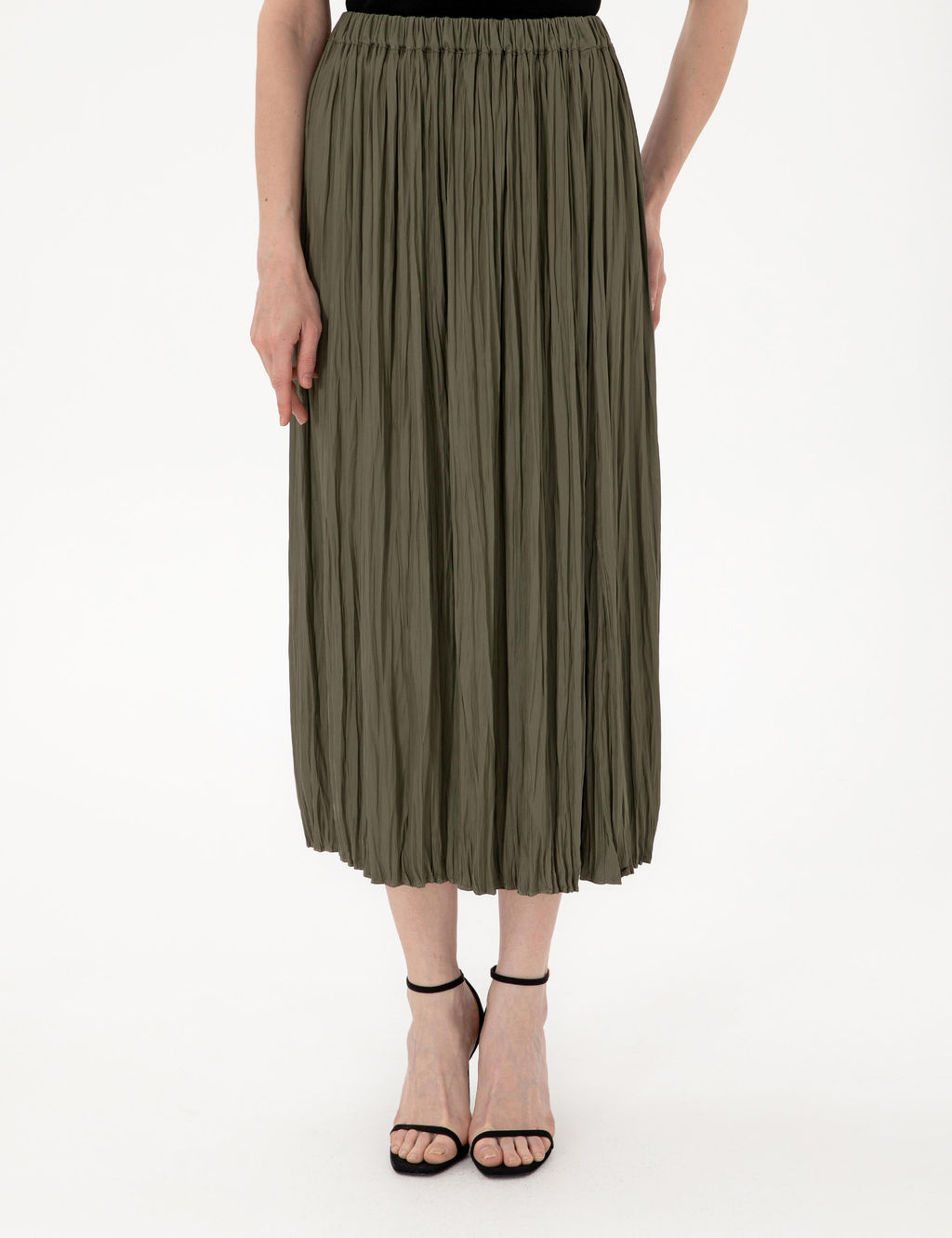 Haki A Kesim Dokuma Etek