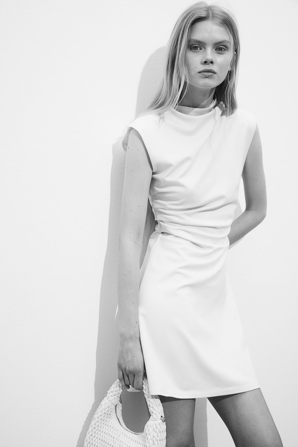 Vestido drapeado de punto