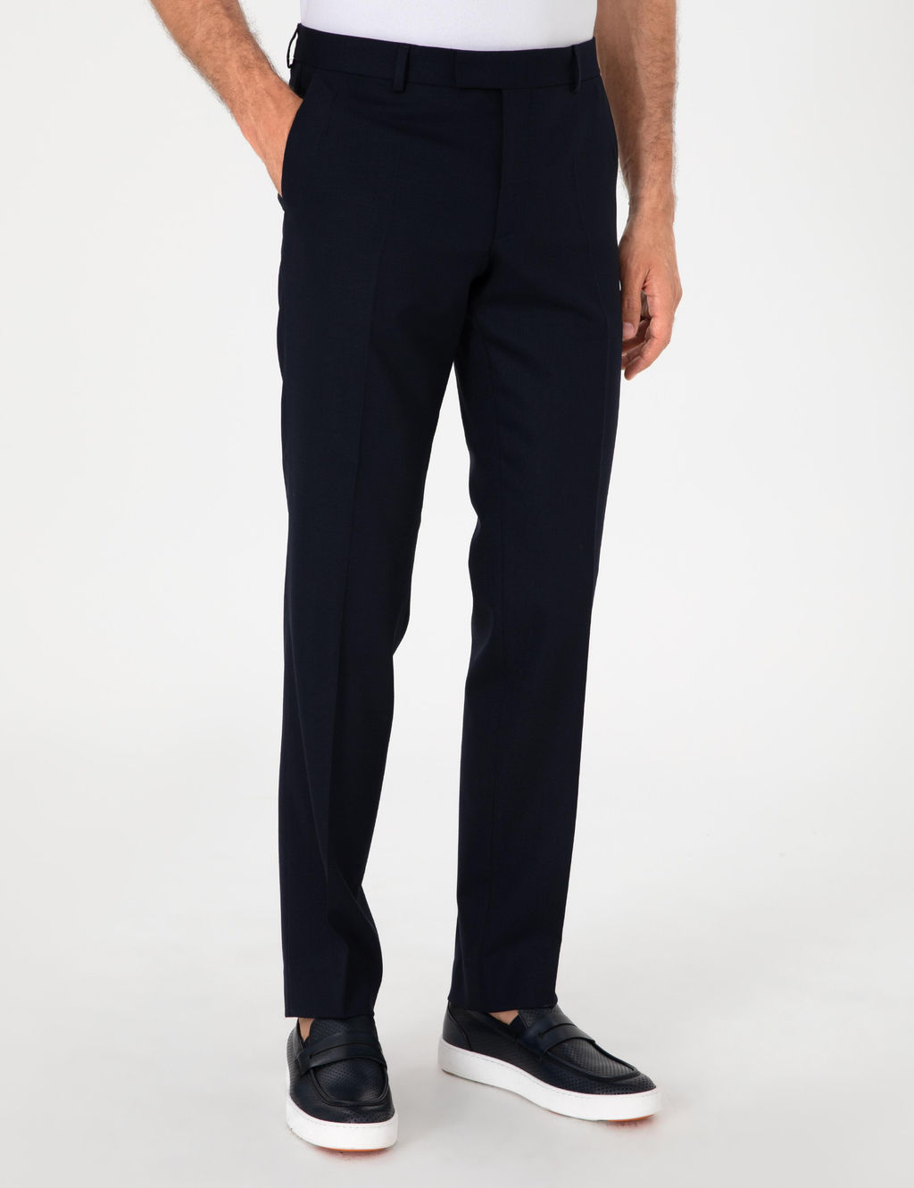Lacivert Slim Fit Y_n Kar___ml_ Klasik Kuma_ Pantolon - Cacharel фото 2