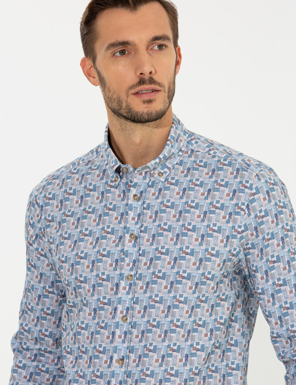 Bej Slim Fit Uzun Kollu G_mlek