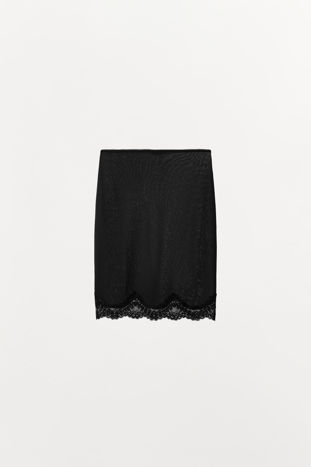 FALDA MEDIA ENCAJE / Negro