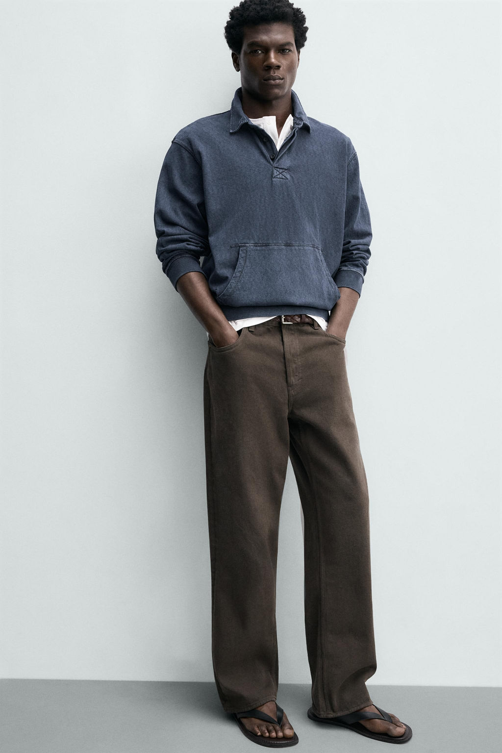 POLO REGULAR FIT EFECTO LAVADO / Azul - Zara фото 6